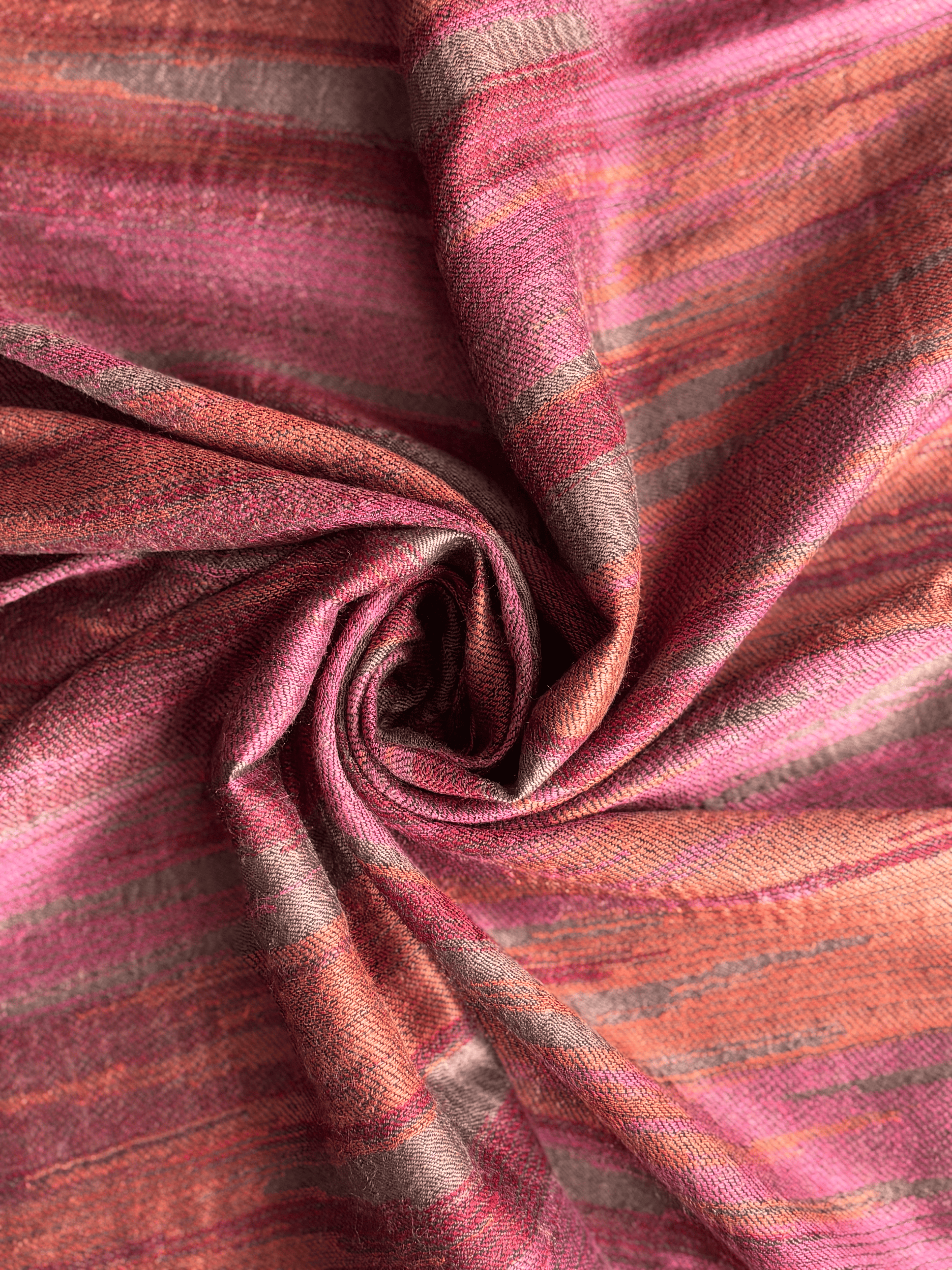 Pure Cashmere Handwoven Stole: Black Red Striped Design | Indian Himalayan Pashmina